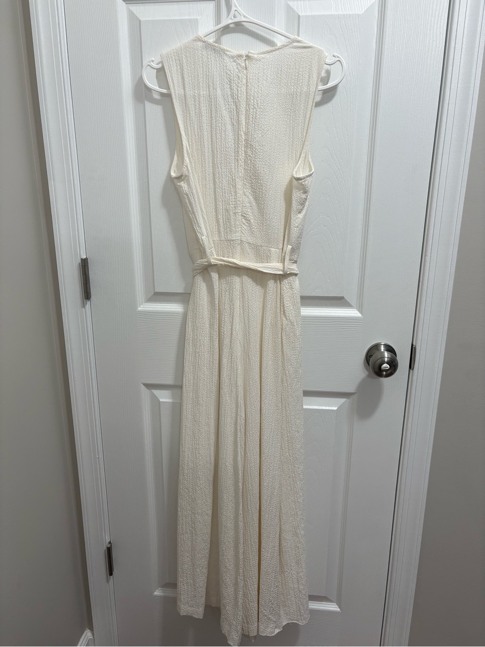 Cream Sleeveless Wrap Midi Jumpsuit - Calvin Klein - Picture 2 of 4